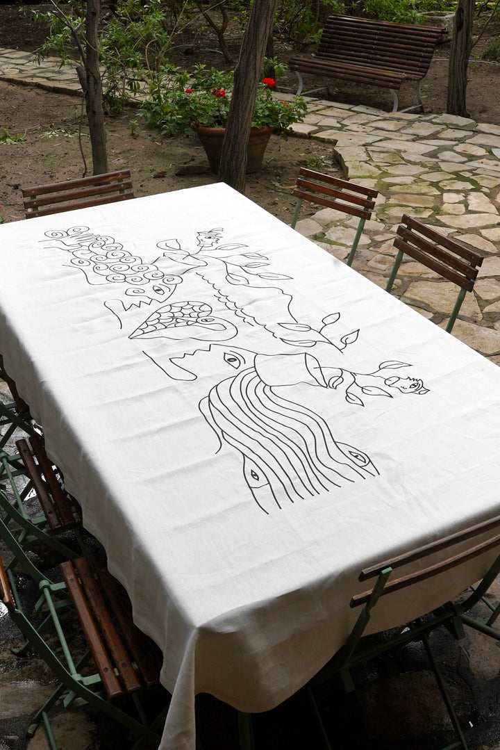 Embroidered Linen Tablecloth – BOUKORNINE